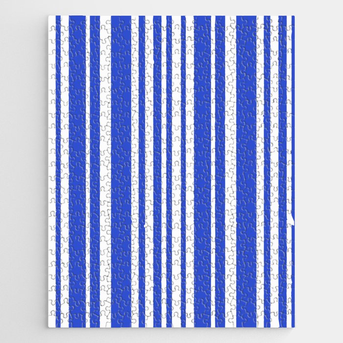  Classic Stripes XXXIV - Bright Blue Jigsaw Puzzle Gallery Image 1
