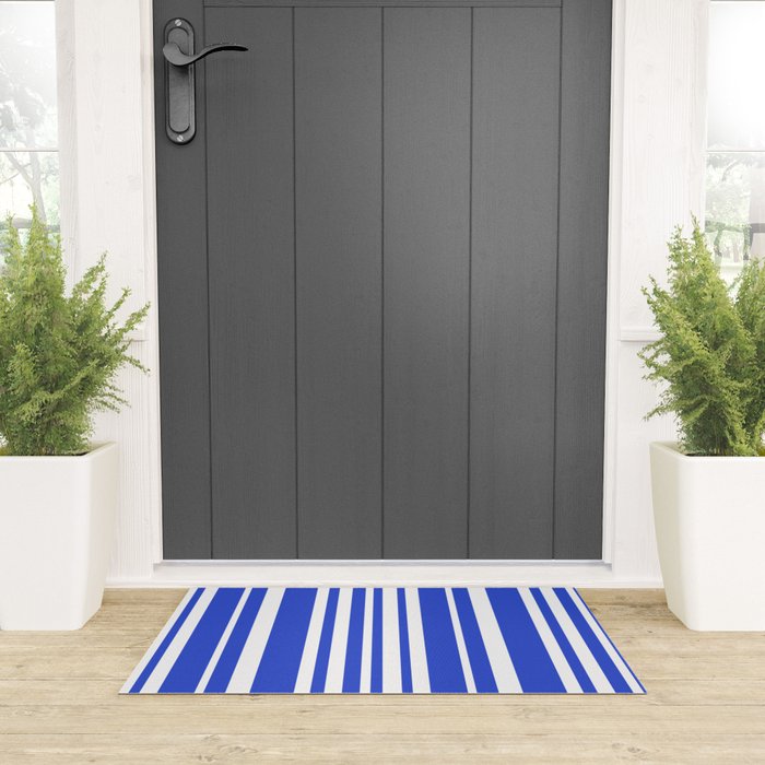 Classic Stripes XXXIV - Bright Blue Welcome Mat Gallery Image 3