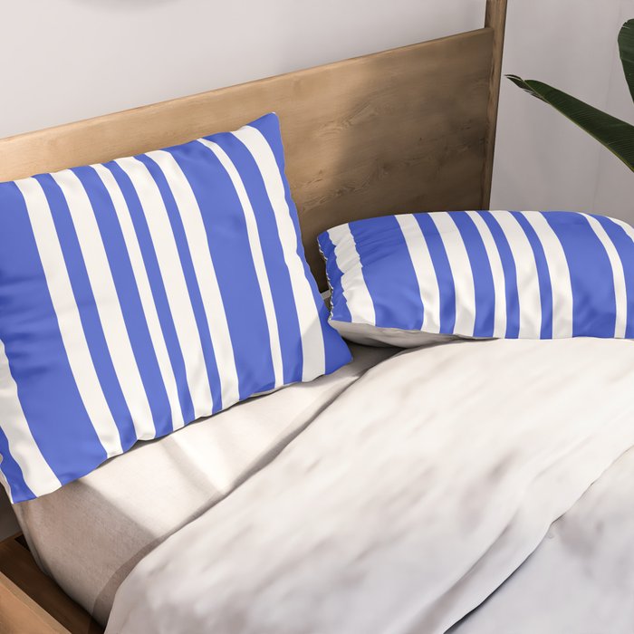  Classic Stripes XXXIV - Bright Blue Pillow Sham Gallery Image 2