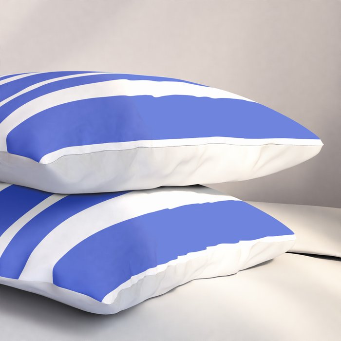  Classic Stripes XXXIV - Bright Blue Pillow Sham Gallery Image 3