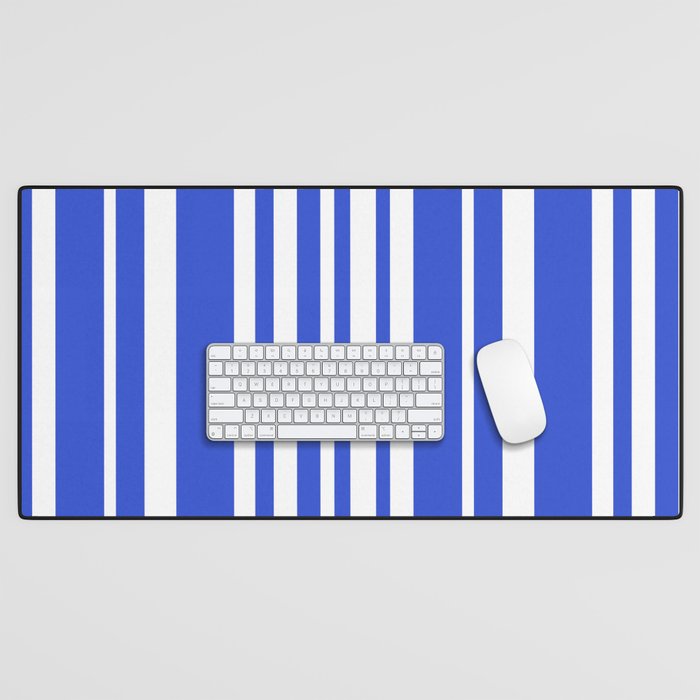  Classic Stripes XXXIV - Bright Blue Desk Mat Gallery Image 1