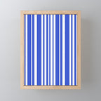  Classic Stripes XXXIV - Bright Blue Mini Art Print Gallery Image 1