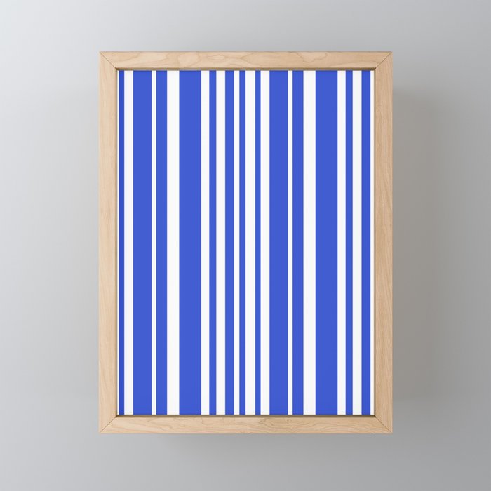  Classic Stripes XXXIV - Bright Blue Mini Art Print Gallery Image 1