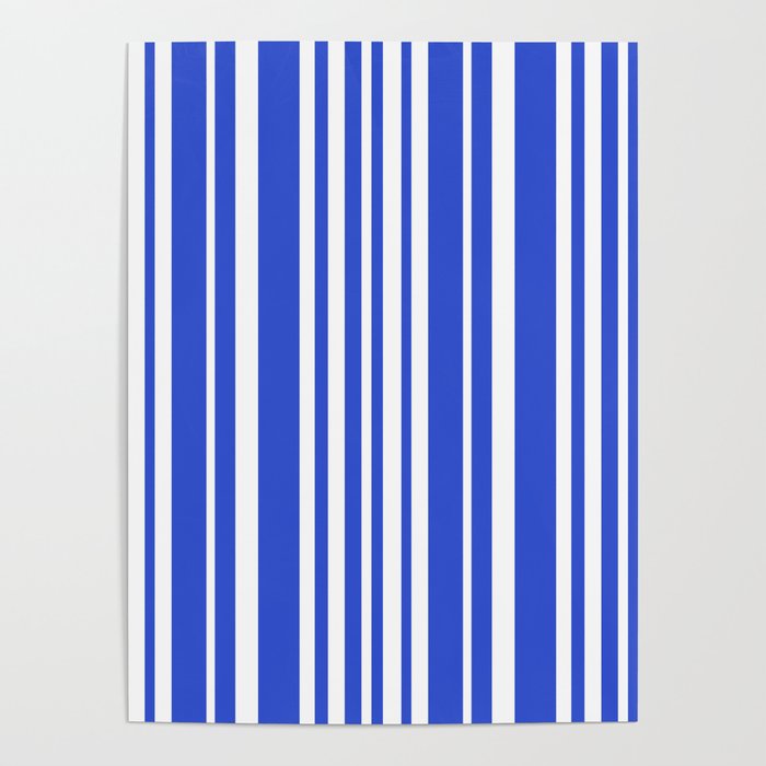  Classic Stripes XXXIV - Bright Blue Poster Gallery Image 1