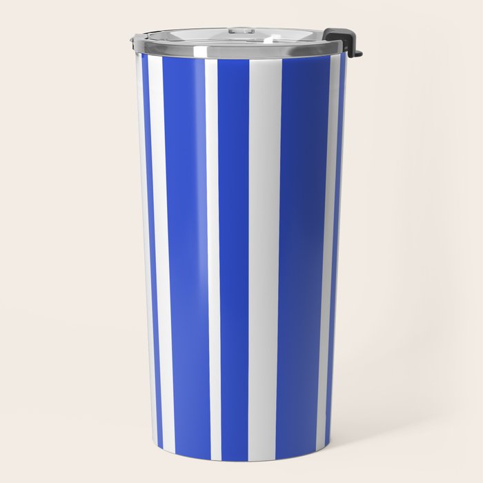  Classic Stripes XXXIV - Bright Blue Travel Mug Gallery Image 2