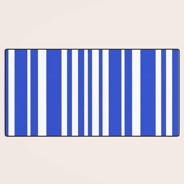  Classic Stripes XXXIV - Bright Blue Desk Mat Gallery Image 3
