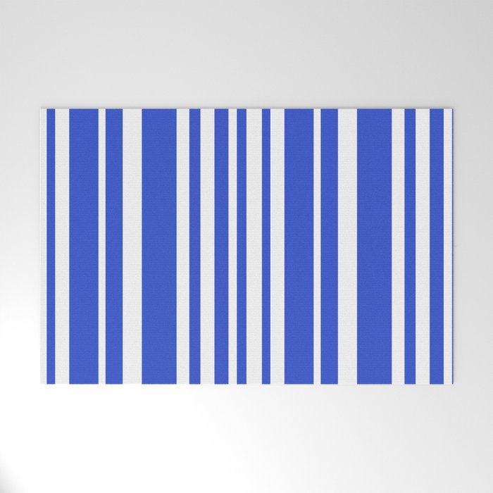  Classic Stripes XXXIV - Bright Blue Welcome Mat Gallery Image 1