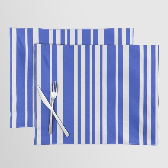  Classic Stripes XXXIV - Bright Blue Placemat Gallery Image 1