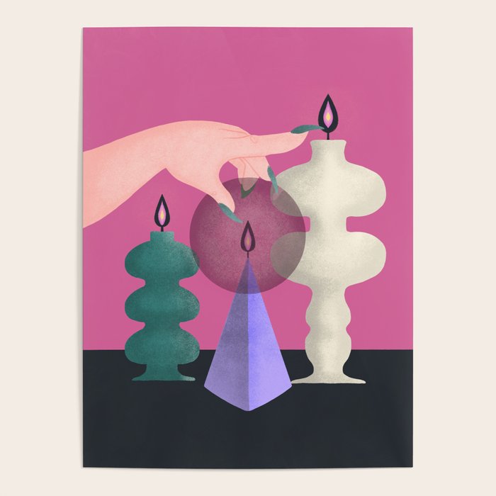 Black Flame Candle  Poster Gallery Image 4