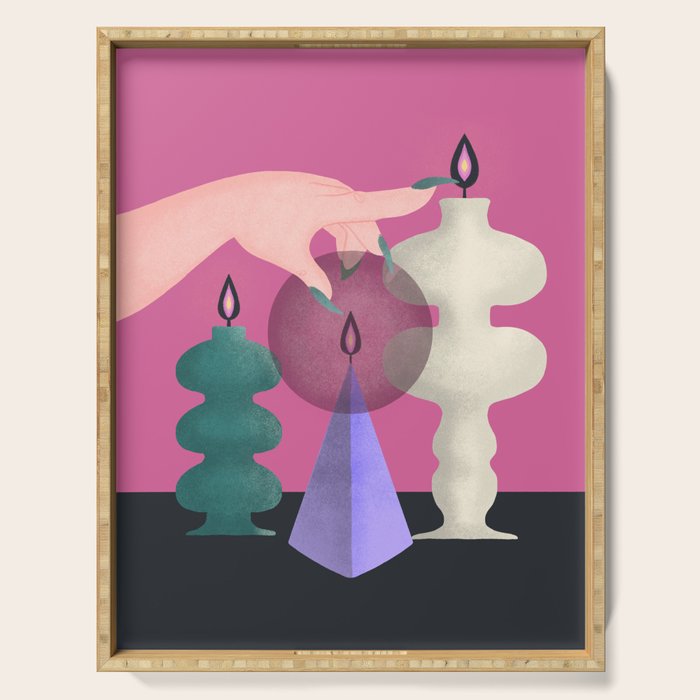 Black Flame Candle  Serving Tray Gallery Image 1