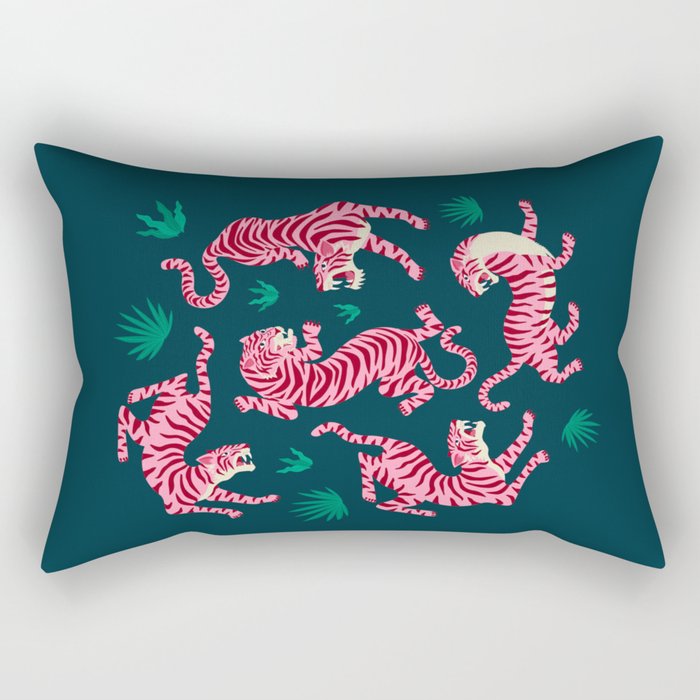 Night Race: Pink Tiger Edition Rectangular Pillow Gallery Image 1