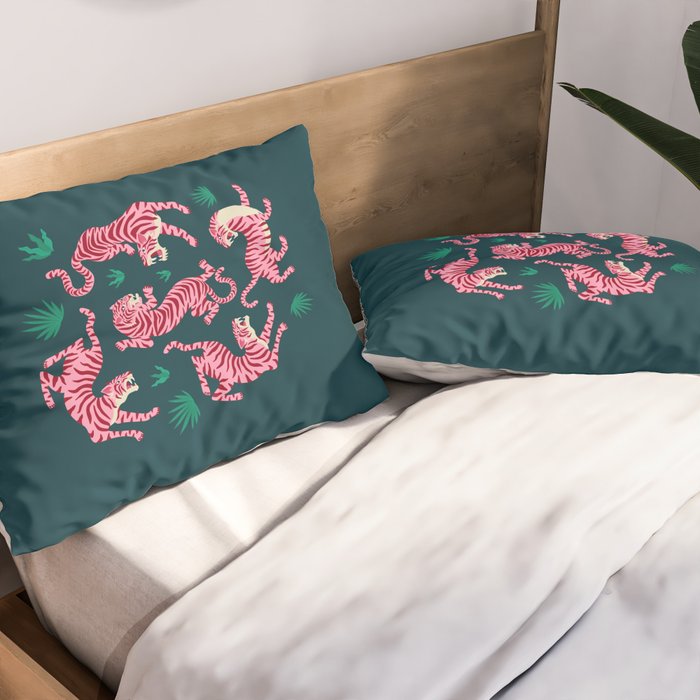 Night Race: Pink Tiger Edition Pillow Sham Gallery Image 2