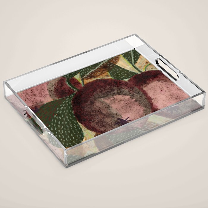 Fall Apple Orchard Painting in Red Delicious Acrylic Tray Gallery Image 1