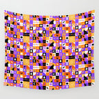 Geometric halloween mosaic pattern Wall Tapestry Gallery Image 4