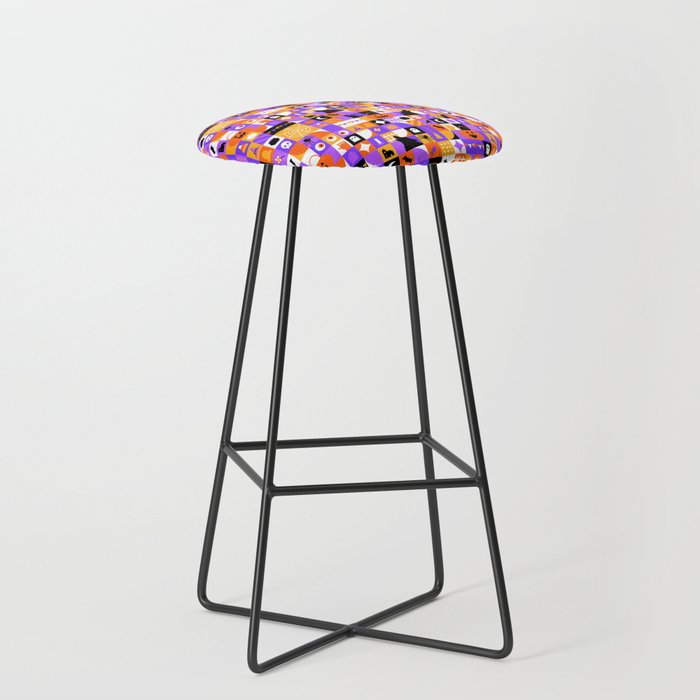 Geometric halloween mosaic pattern Stool Gallery Image 1