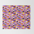 Geometric halloween mosaic pattern Throw Blanket Gallery Image 2