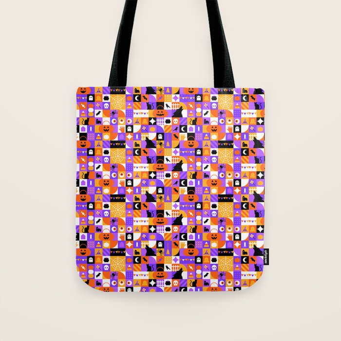 Geometric halloween mosaic pattern Tote Bag Gallery Image 1