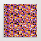 Geometric halloween mosaic pattern Wood Wall Art Gallery Image 1