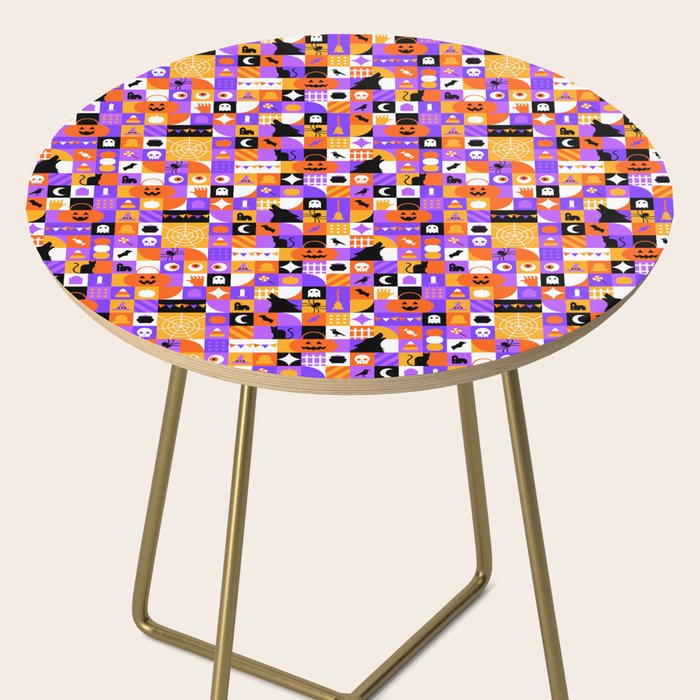Geometric halloween mosaic pattern Side Table Gallery Image 2