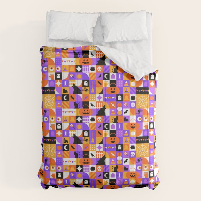 Geometric halloween mosaic pattern Comforter Gallery Image 6