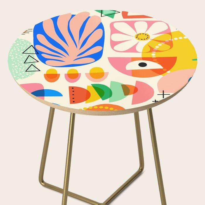 Abstract Mod Art Shapes Pattern Side Table Gallery Image 2
