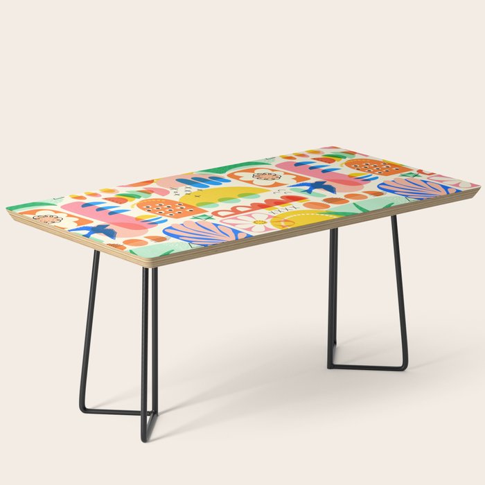 Abstract Mod Art Shapes Pattern Coffee Table Gallery Image 1