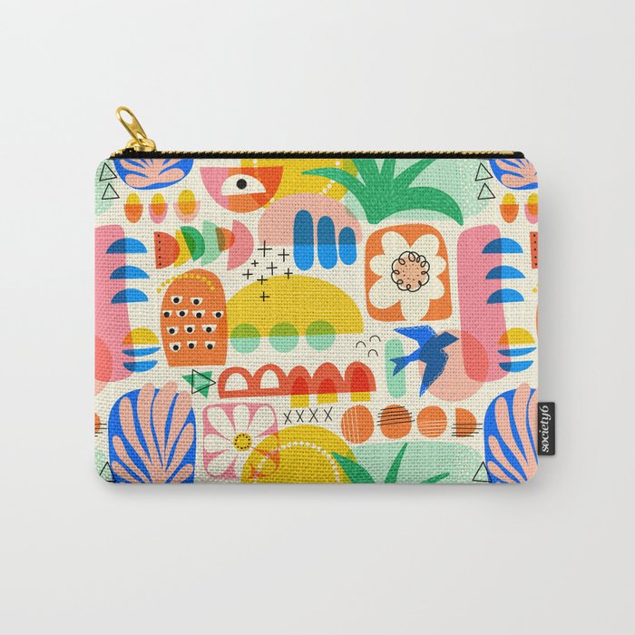 Abstract Mod Art Shapes Pattern Carry All Pouch Gallery Image 1