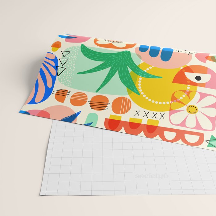 Abstract Mod Art Shapes Pattern Wrapping Paper Gallery Image 2