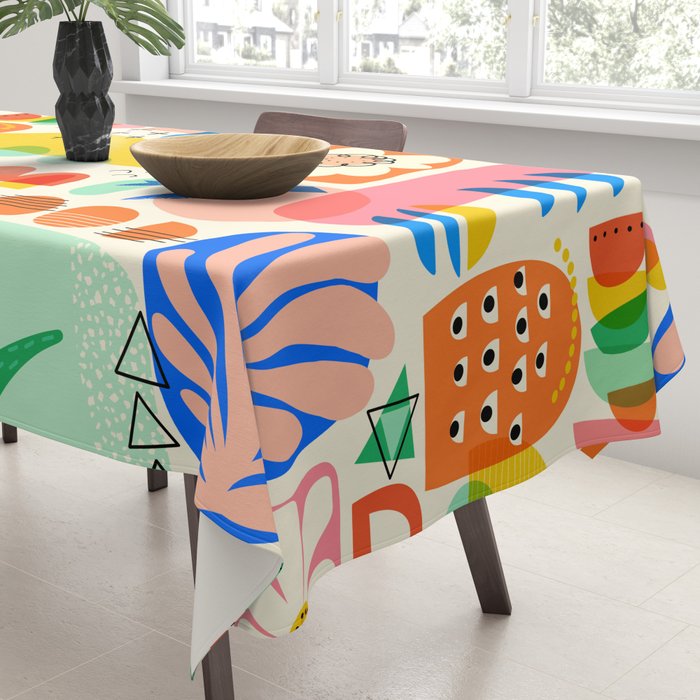 Abstract Mod Art Shapes Pattern Tablecloth Gallery Image 3