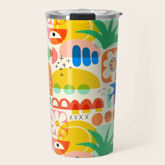 Abstract Mod Art Shapes Pattern Travel Mug Gallery Image 1