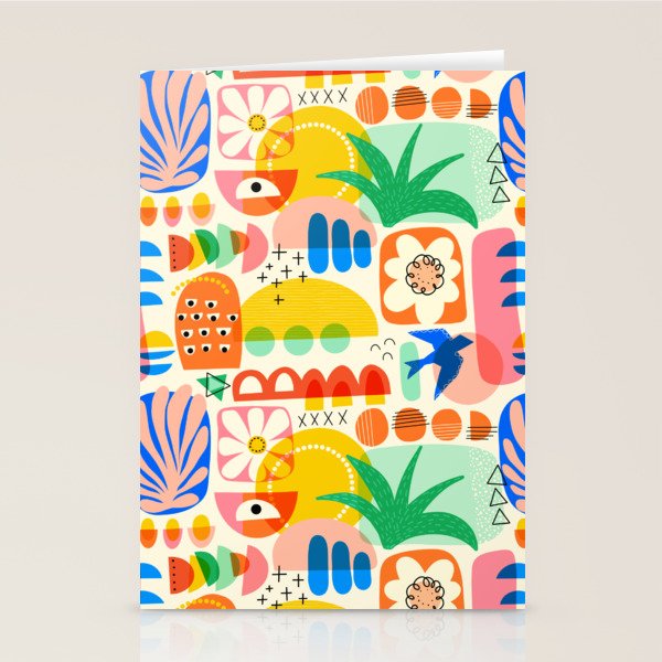 Abstract Mod Art Shapes Pattern Stationery Card Gallery Image 1