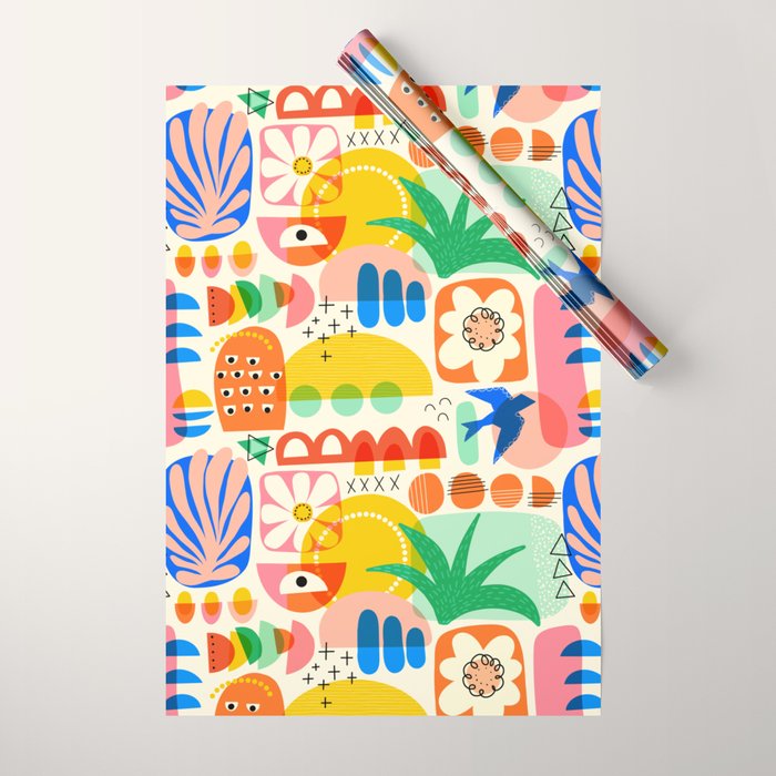 Abstract Mod Art Shapes Pattern Wrapping Paper Gallery Image 1