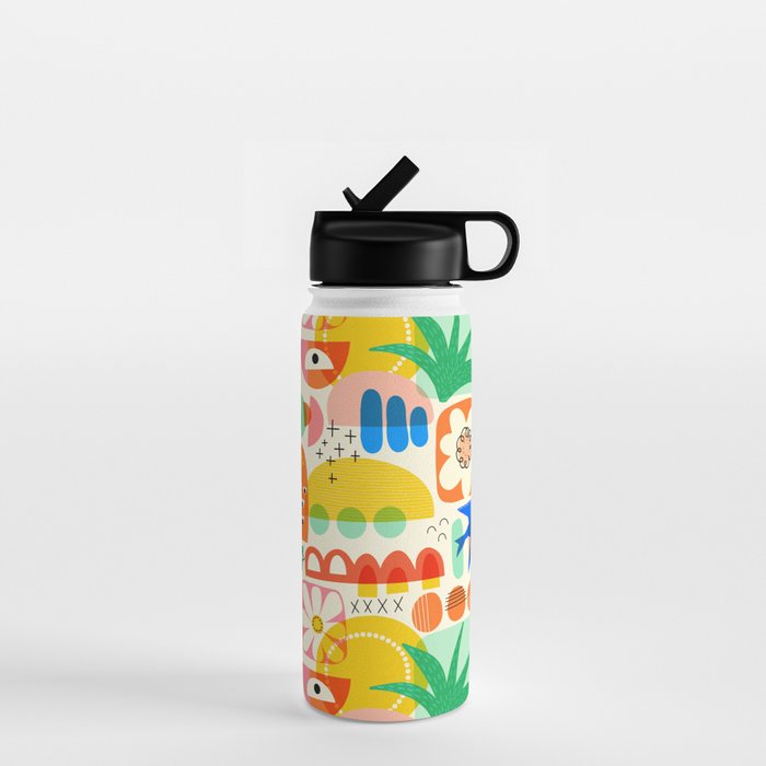 Abstract Mod Art Shapes Pattern Water Bottle Gallery Image 1
