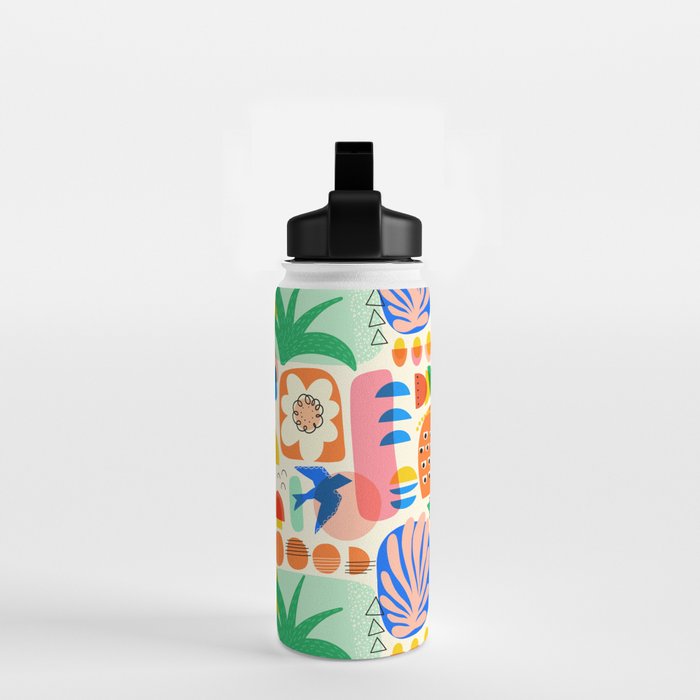Abstract Mod Art Shapes Pattern Water Bottle Gallery Image 2