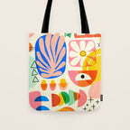 Abstract Mod Art Shapes Pattern Tote Bag Gallery Image 1