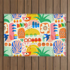 Abstract Mod Art Shapes Pattern Outdoor Rug Gallery Image 1
