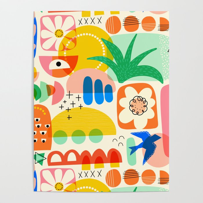 Abstract Mod Art Shapes Pattern Poster Gallery Image 4