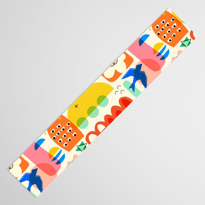 Abstract Mod Art Shapes Pattern Table Runner Gallery Image 3
