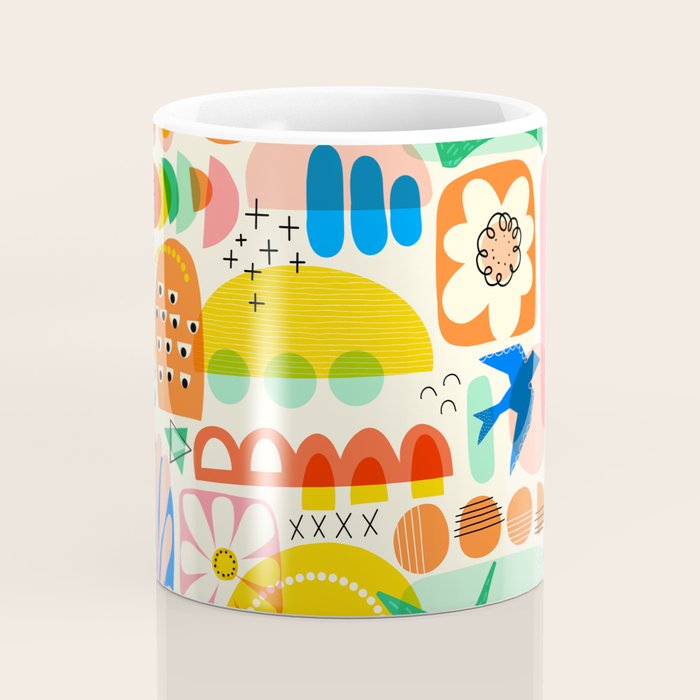 Abstract Mod Art Shapes Pattern Coffee Mug Gallery Image 4