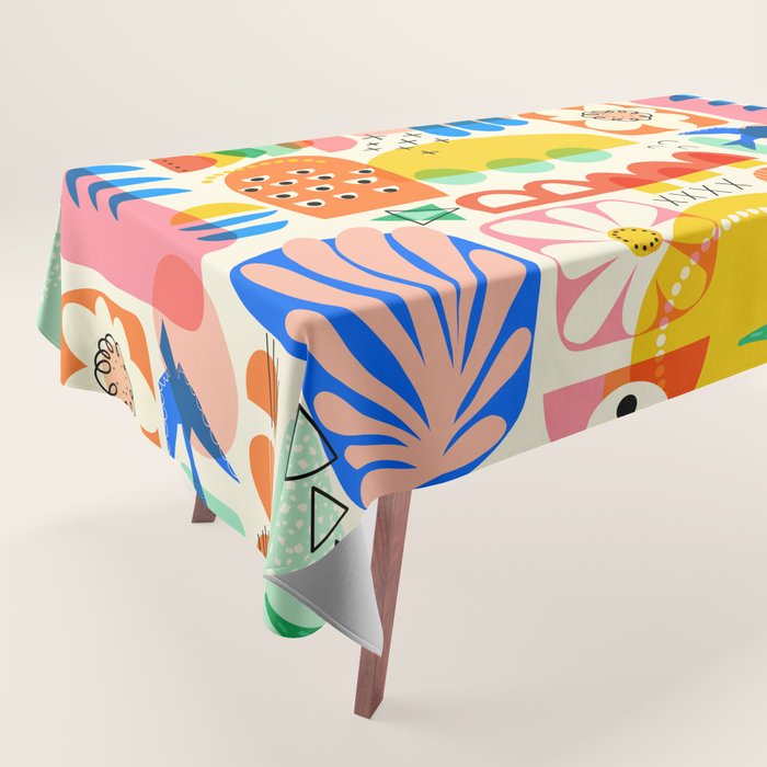 Abstract Mod Art Shapes Pattern Tablecloth Gallery Image 1