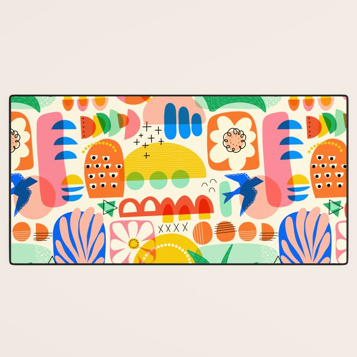 Abstract Mod Art Shapes Pattern Desk Mat Gallery Image 3