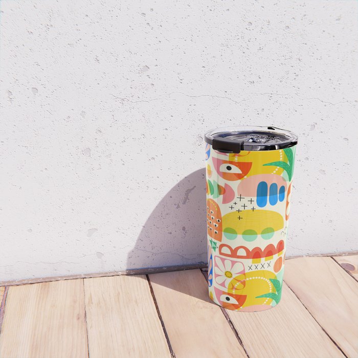 Abstract Mod Art Shapes Pattern Travel Mug Gallery Image 4