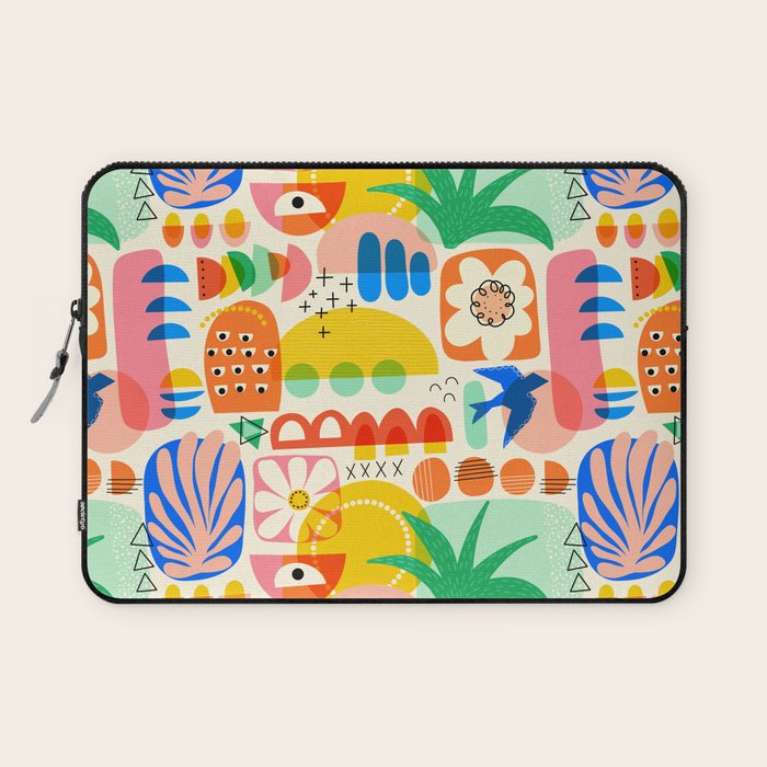 Abstract Mod Art Shapes Pattern Laptop Sleeve Gallery Image 1