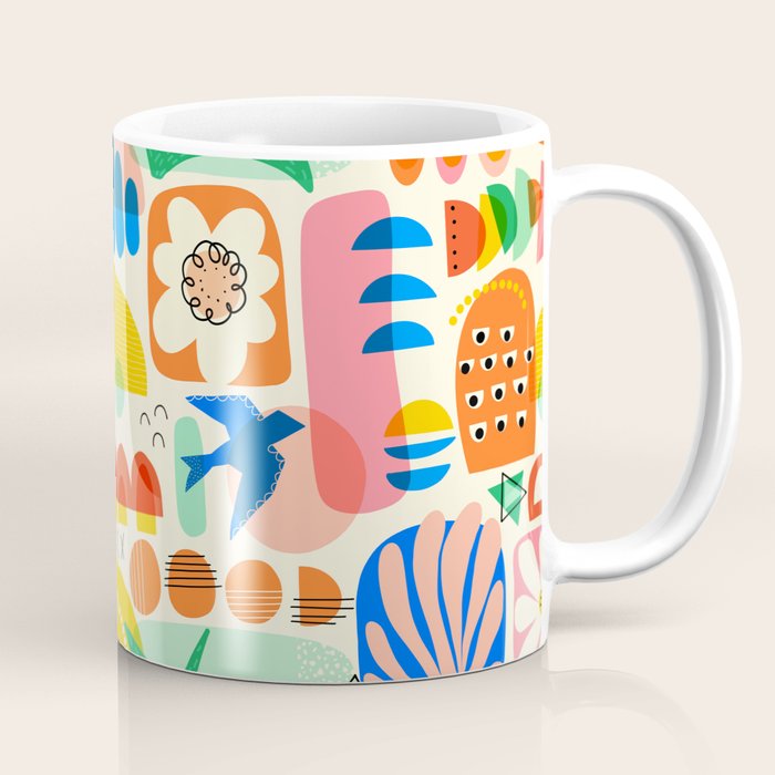 Abstract Mod Art Shapes Pattern Coffee Mug Gallery Image 1