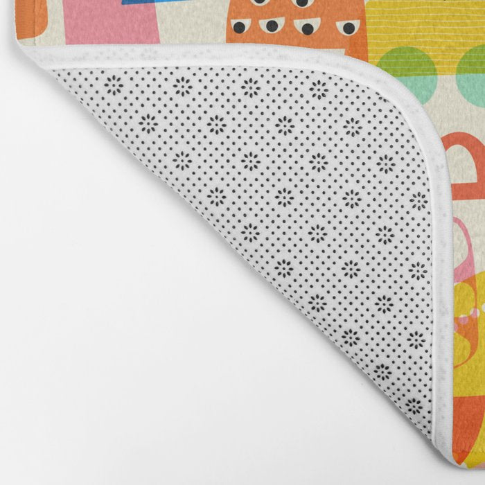 Abstract Mod Art Shapes Pattern Bath Mat Gallery Image 2
