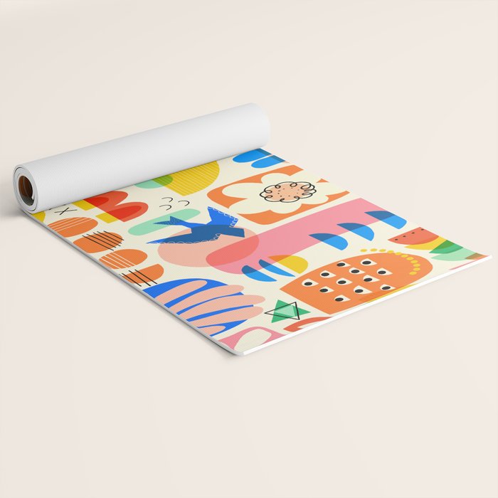 Abstract Mod Art Shapes Pattern Yoga Mat Gallery Image 2
