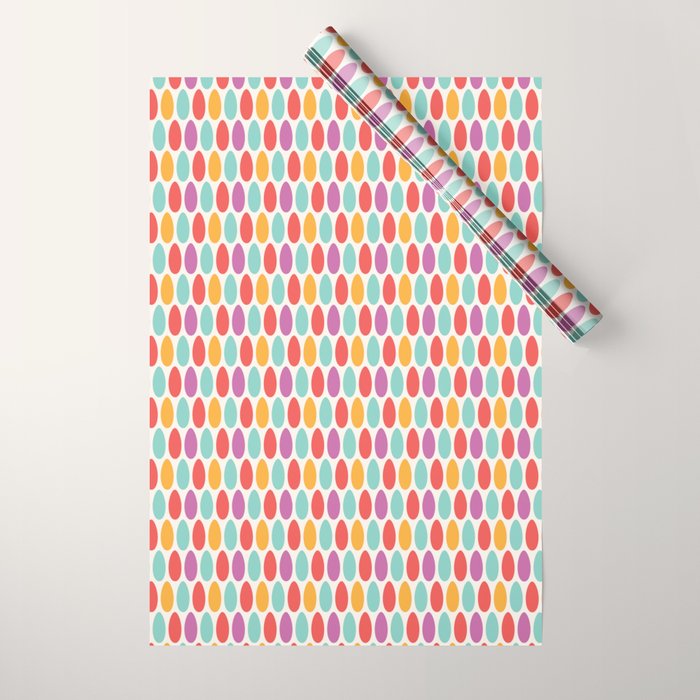 Modern colorful artistic teal pink orange easter eggs pattern Wrapping Paper Gallery Image 1