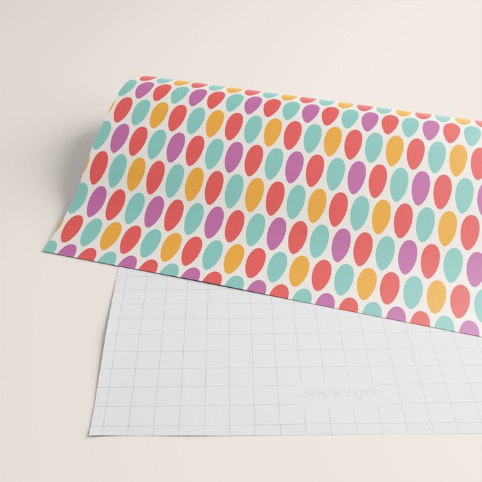 Modern colorful artistic teal pink orange easter eggs pattern Wrapping Paper Gallery Image 2