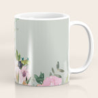Floral Watercolor, Roses, Green and Pink Coffee Mug Gallery Image 1