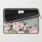 Floral Watercolor, Roses, Green and Pink Laptop Sleeve Gallery Image 2
